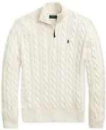 RL Cable Half Zipper Off-White