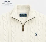 RL Cable Half Zipper Off-White - Image 4