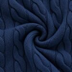 RL Cable Half Zipper Navy Blue - Image 3